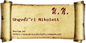 Ungvári Nikolett névjegykártya